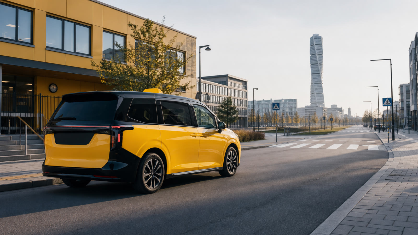 Modern skoltaxi i Malmö